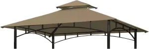 Ontheway 5 ft x 8 ft TOP Only Grill BBQ Gazebo Roof Top Double Tiered Replacement Canopy Roof Outdoor Gazebo Tent Roof Top