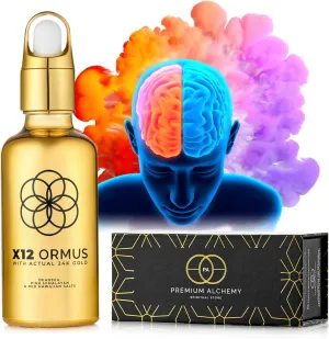 Ormus Monoatomic Gold Concentrate (High Potency x12) 3.4oz - Made by Real Alchemists - 24k Food Grade Liquid Gold, Dead Sea Salt & Pink Himalayan Salt