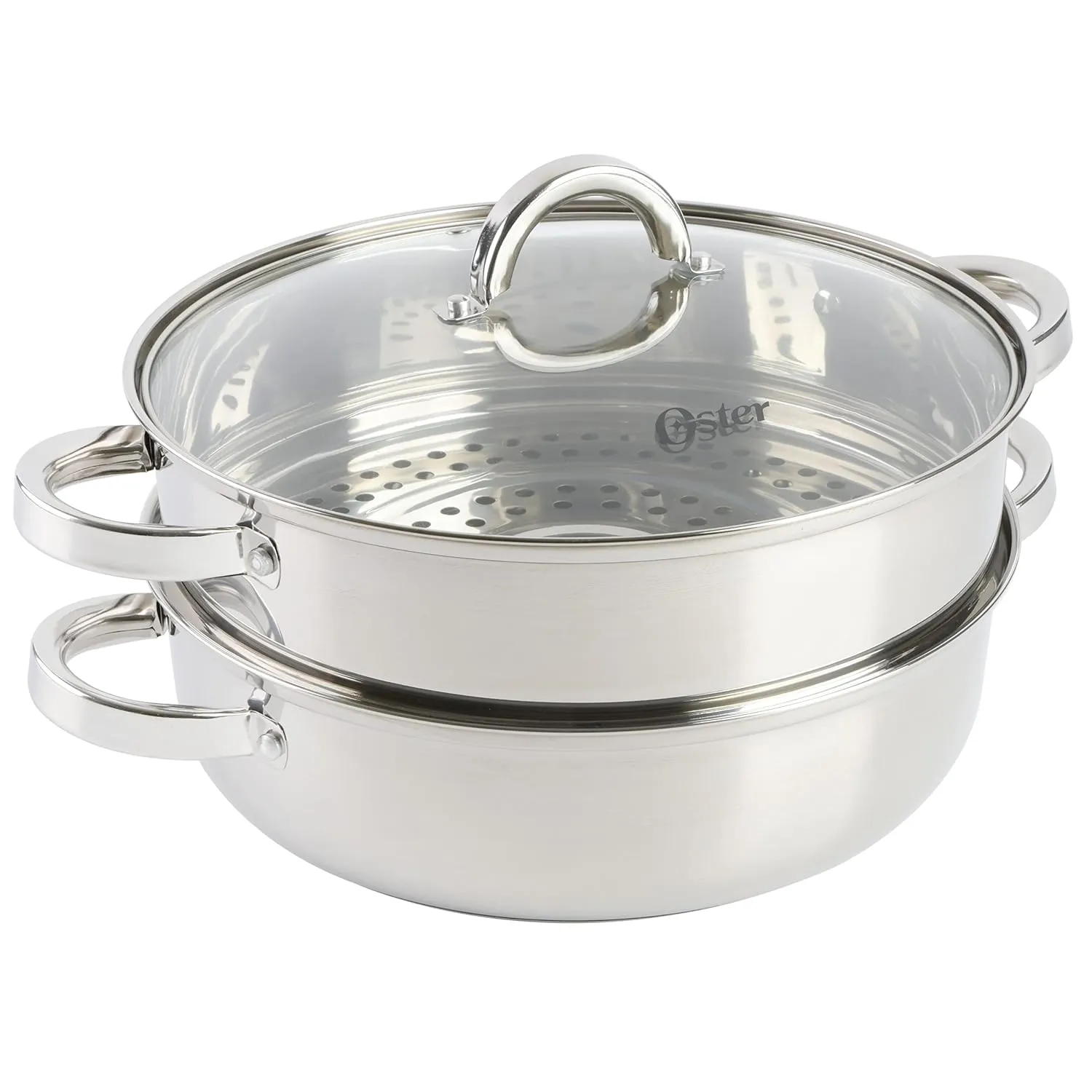 Oster Sangerfield Stainless Steel Cookware 11-Inch Everyday Pan w/Steamer and Lid