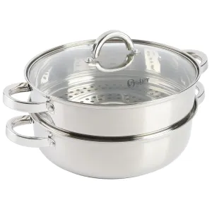 Oster Sangerfield Stainless Steel Cookware 11-Inch Everyday Pan w/Steamer and Lid