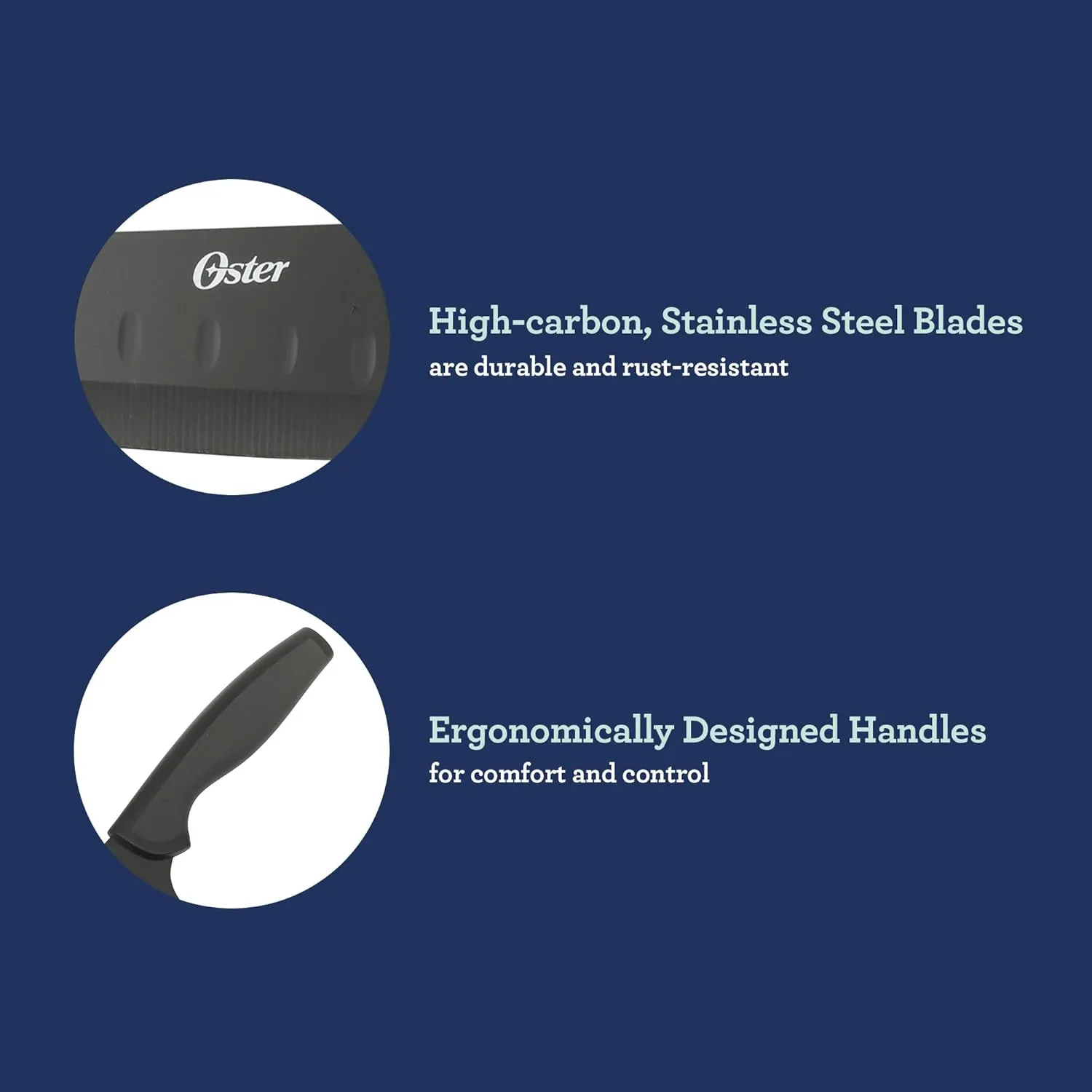 Oster Slicecraft 14 Piece High Carbon Stainless Steel Knife Block Cutlery Set - Black- Cuchillos Para Cocina