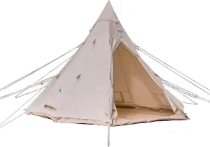 Outdoor 3-4 Person Pyramid Tents, 4M / 13ft Cotton Canvas Large Adult Teepee Pagoda Tent, Easy Setup Camping Tent Family Tent Family Camping, Picnic