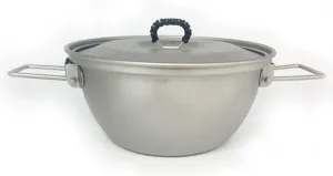 Outdoor Camping Camping Cookware Portable Lightweight Pot Outdoors Indoors Kitchen Family Campfire Hiking Camping Cooker Titanium Pot Adventures Picnics (1L)