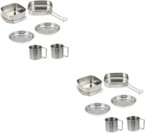 Outdoor Camping Tableware Pans Camping Pots Camping Cooker Cooking Camping Cookware Mess Kit Self