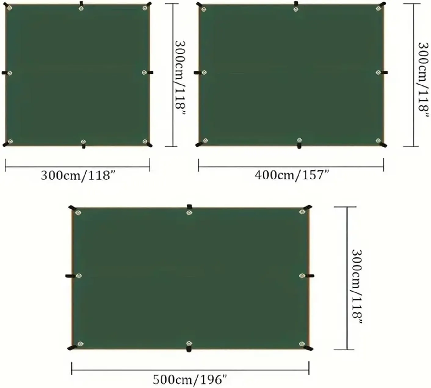 Outdoor Camping Tent Polyester Tarpaulin Sunscreen UV Resistant Lightweight Travel Canopy(Khaki,3x6m)