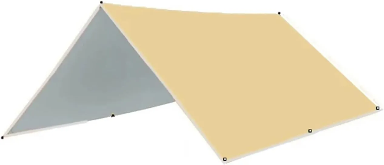 Outdoor Camping Tent Polyester Tarpaulin Sunscreen UV Resistant Lightweight Travel Canopy(Khaki,3x6m)
