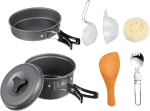 Outdoor Cooking Utensil Set Compact Camping Cookware Stove Cutlery for Quick Delicious Meals