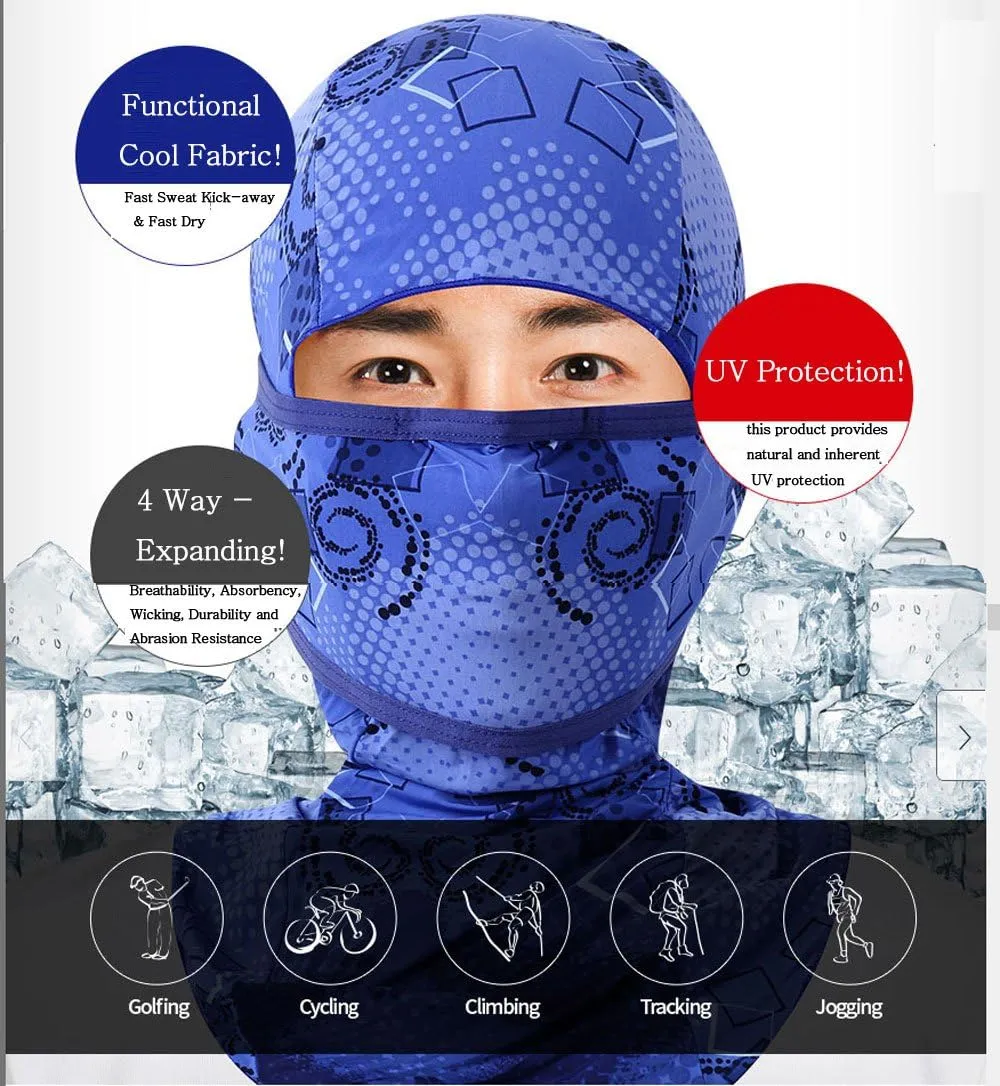 Outdoor Cooling Balaclava Full Face Mask Neck Gaiter Bandana Motorcycle, Hiking, Fishing