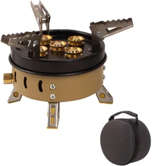Outdoor FurnOutdoor Compact Size CamPortable Stoves Tourist Cooking Accessory Foldable Gasstove High Power Picnic Hiking FurnGasCooker (Khaki)