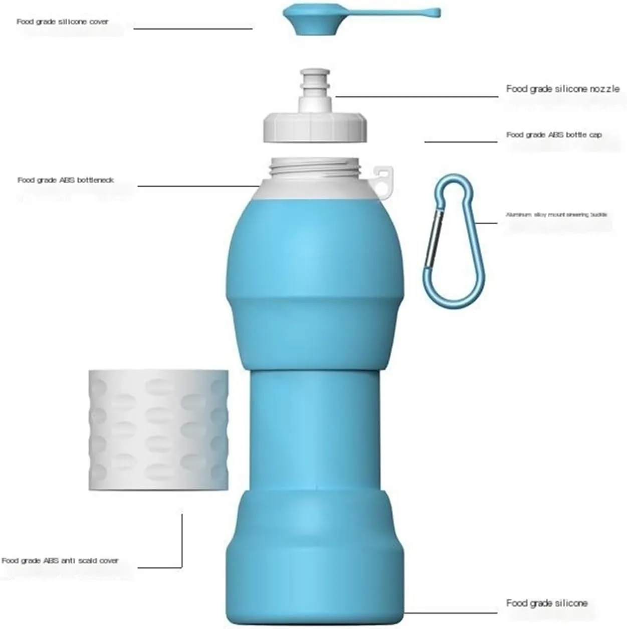 Outdoor Kettle Collapsible Water Bottle Folding Water Cup Retractable Water Bottle For Travel Gym Camping Hiking Sports Gym