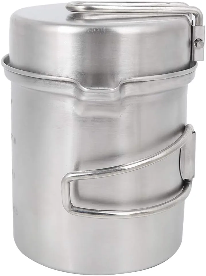 Outdoor Mountaineering Pot Portable Camping Pot Outdoor Cooking Pot Backpacking Cook Pot for Hiking Camping Mountaineering