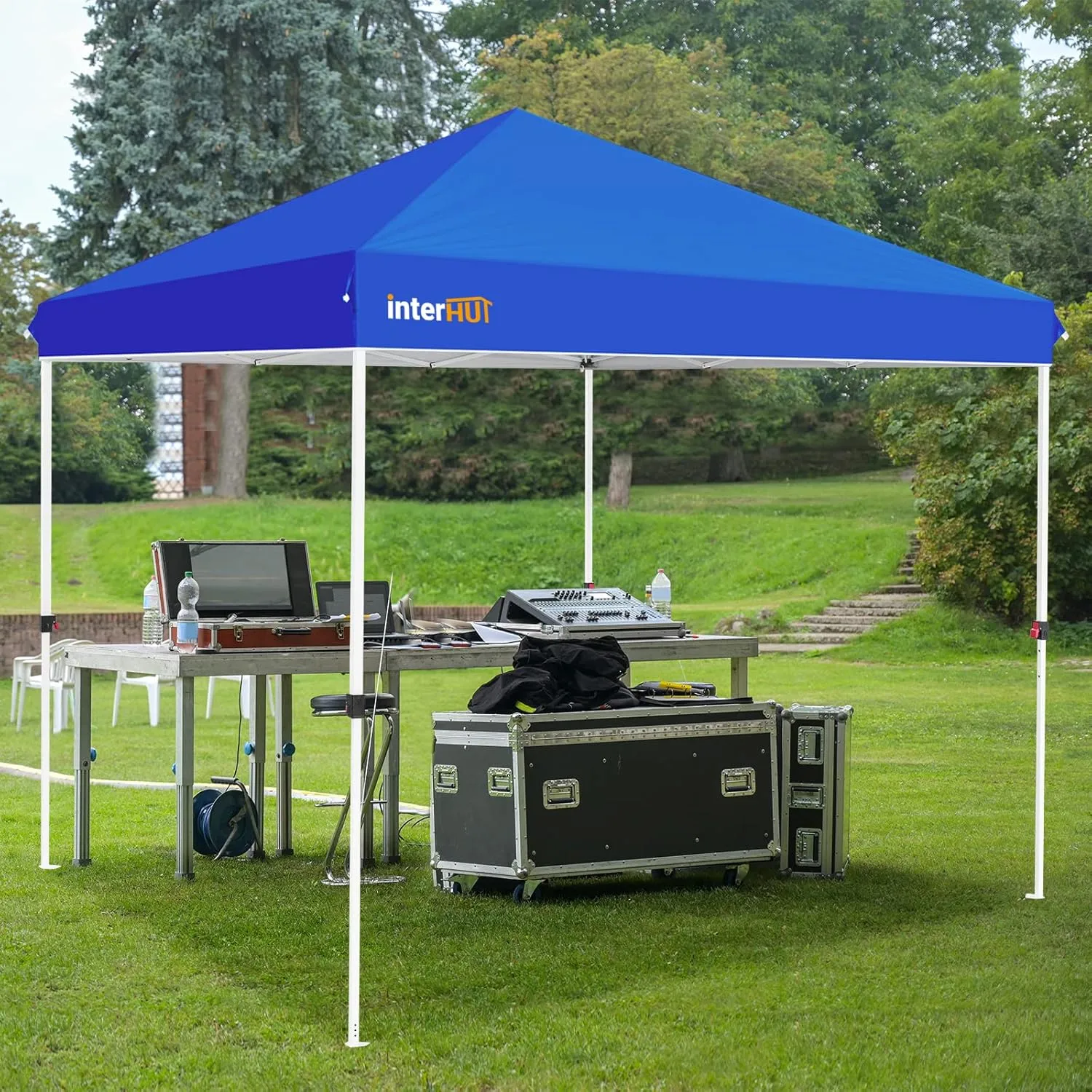 Outdoor Portable Pop up Canopy Tent with Rolling Bag, Instant Easy Setup Beach Canopy Folding Sports Shelter 10x10, Blue