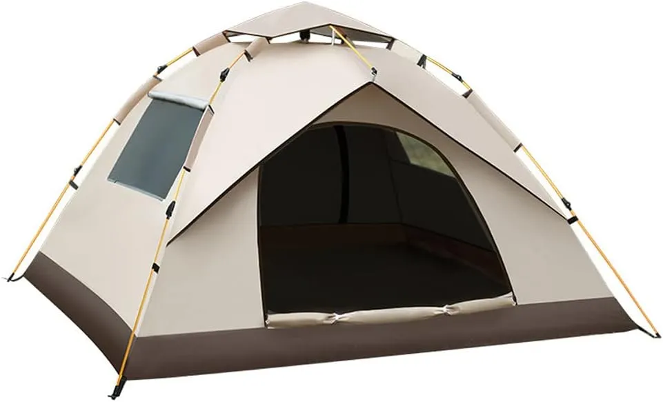 Outdoor Self-Driving Travel Camping Tent Automatic Qui-Opening Tent Portable Rainproof Sunshine-Proof Tent Fishing Hiking Sunshine Shelter (Color K blackglue Coating)