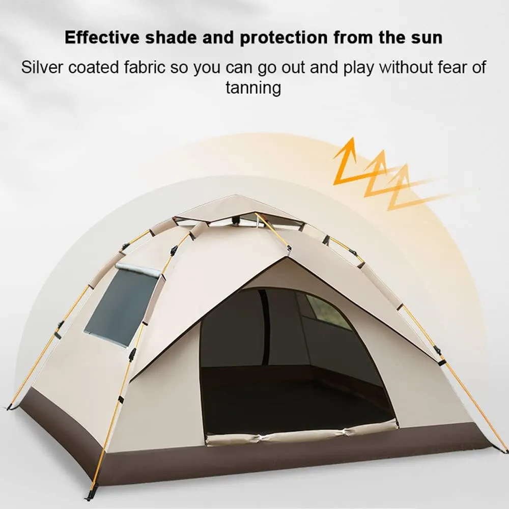 Outdoor Self-Driving Travel Camping Tent Automatic Qui-Opening Tent Portable Rainproof Sunshine-Proof Tent Fishing Hiking Sunshine Shelter (Color K blackglue Coating)