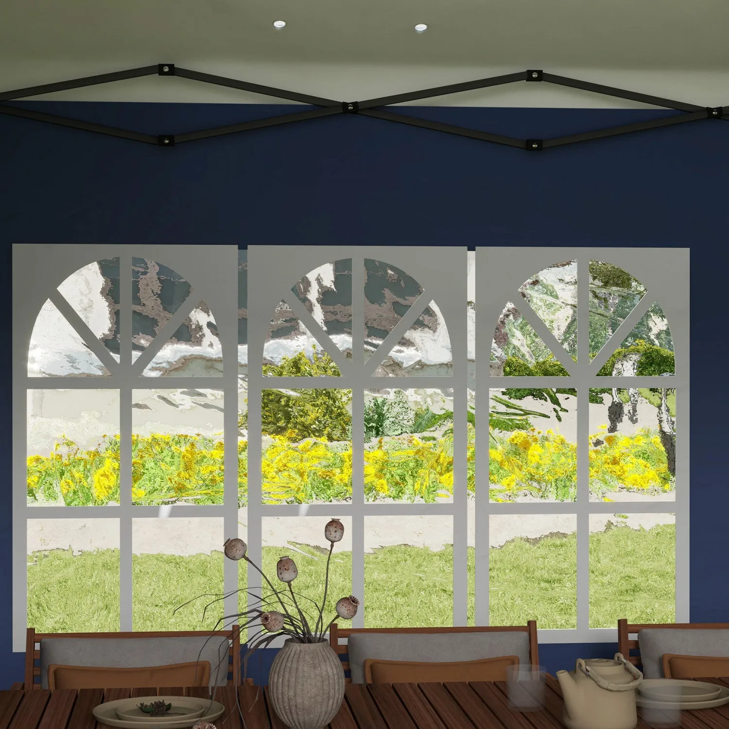 Outsunny 10' X 20' Outdoor Pop Up Canopy Tent W/ Carrying Bag, Blue