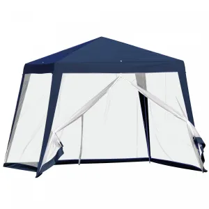 Outsunny 10x10ft Party Tent Canopy With Netting, Patio Screen House Slant Leg Outdoor Gazebo Sun Sha|Outsunny 10x10ft Gazebo Tente Patio Auvent En Plein Air Fete Activite Pare-soleil Jardin Abri Soleil