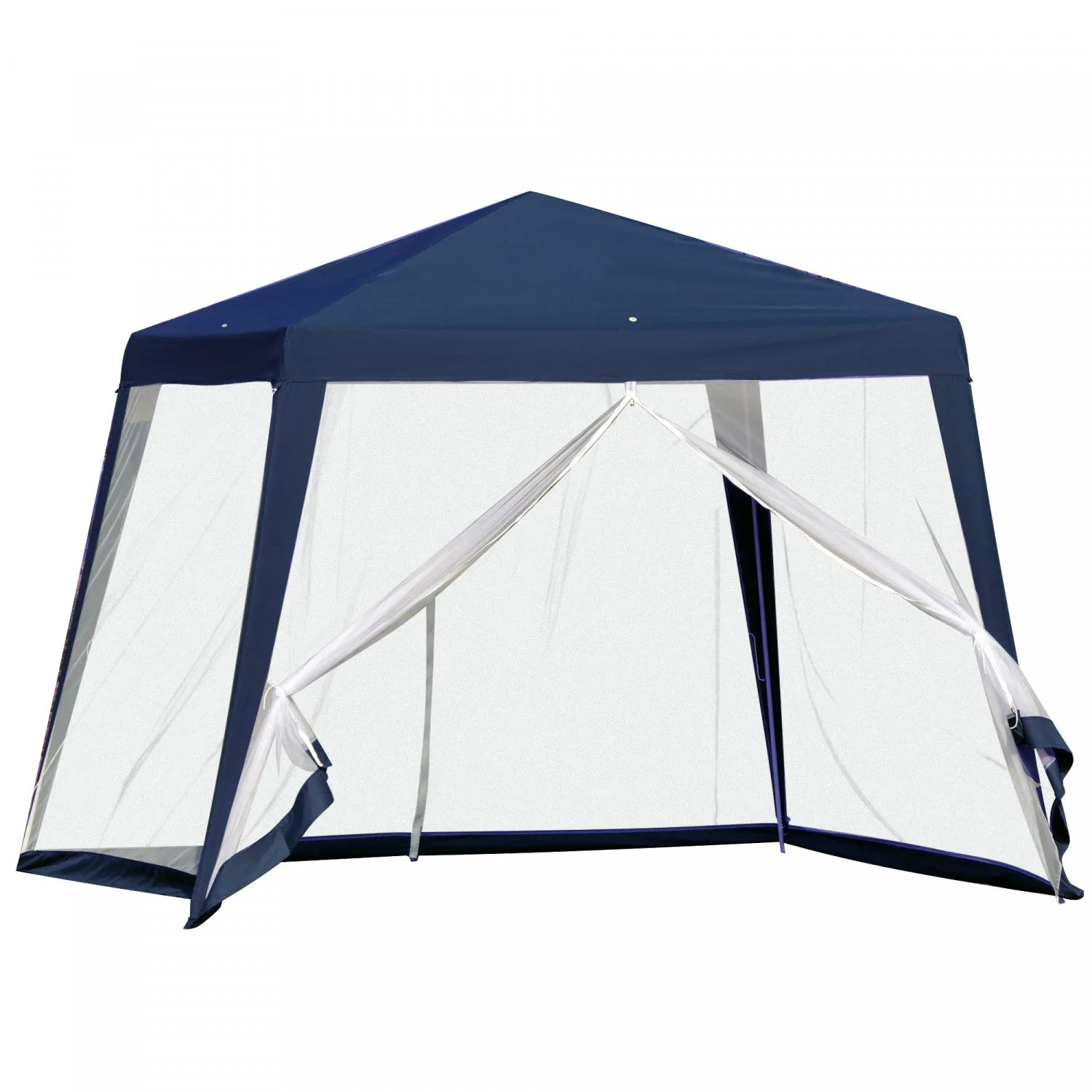 Outsunny 10x10ft Party Tent Canopy With Netting, Patio Screen House Slant Leg Outdoor Gazebo Sun Sha|Outsunny 10x10ft Gazebo Tente Patio Auvent En Plein Air Fete Activite Pare-soleil Jardin Abri Soleil