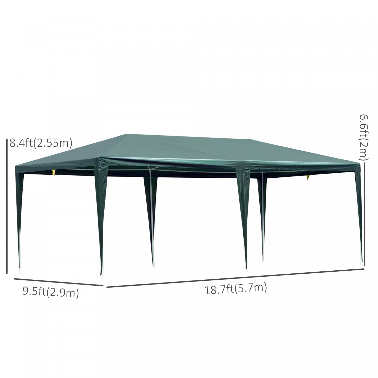 Outsunny 19'x9' Party Tent Gazebo Canopy Garden Sun Shade For Outdoor Event With Removable Mosquito |Outsunny 19'x9' Gazebo Tente De Fete Et Evenement En Plein Air Canopee Jardin Pare-soleil Avec Moust