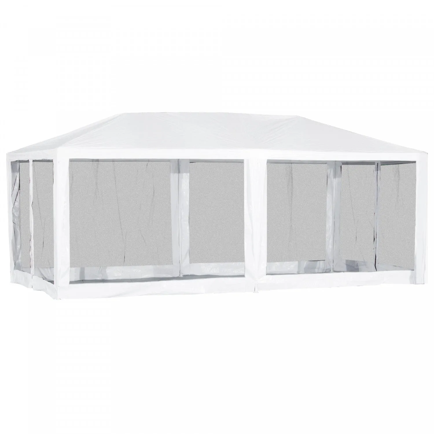 Outsunny 19'x9' Party Tent Gazebo Canopy Garden Sun Shade For Outdoor Event With Removable Mosquito |Outsunny 19'x9' Tente De Fete Gazebo Evenement Exterieur Canopee Jardin Pare-soleil Avec Moustiquair