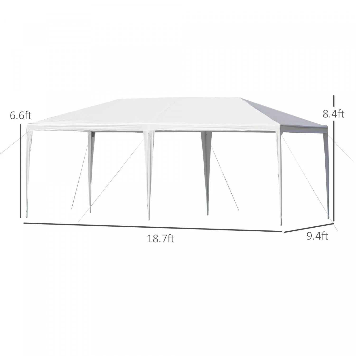 Outsunny 19'x9' Party Tent Gazebo Canopy Garden Sun Shade For Outdoor Event With Removable Mosquito |Outsunny 19'x9' Tente De Fete Gazebo Evenement Exterieur Canopee Jardin Pare-soleil Avec Moustiquair