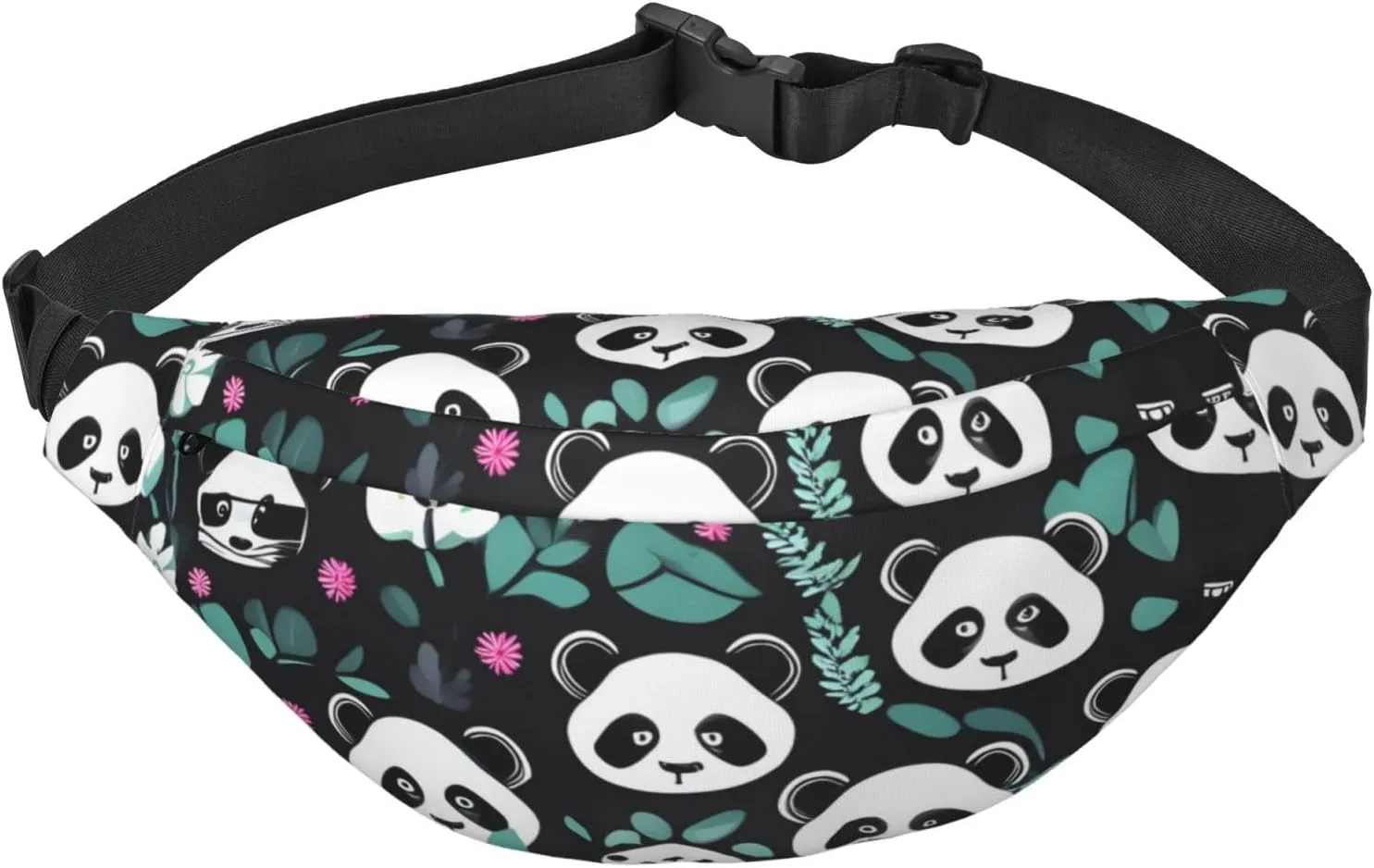 Panda Cute Face Men'S And Women'S Waist Pack, Crossbody Bag With Adjustable Belt For Running, Traveling, Sports, Hiking