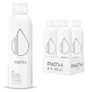 PATH Still Bottled Water - Ultra-Purified, pH-Balanced Purified Water in Aluminum Bottle - BPA-Free, Reusable, Infinitely Recyclable - Crisp, Refreshing Taste 20.3 fl oz (Pack of 4)