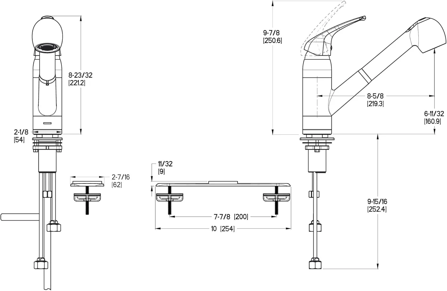 Pfister G13310YY Pfirst Series 1-Handle Pull-Out Kitchen Faucet in Tuscan Bronze, Water-Efficient Model