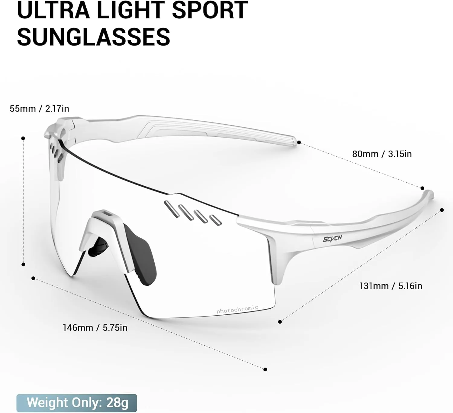 Photochromic Cycling Glasses UV400 Protection for Women Men Cycling Glasses TR90 Frame MTB Running Bike DZ-S9A2