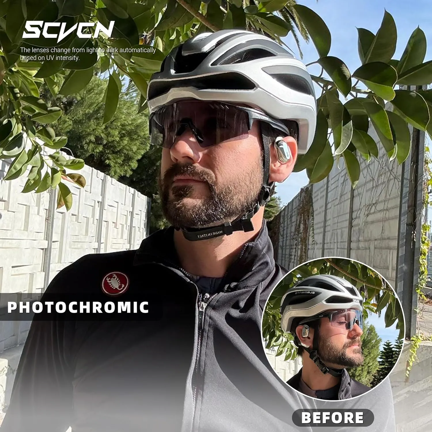 Photochromic Cycling Glasses UV400 Protection for Women Men Cycling Glasses TR90 Frame MTB Running Bike DZ-S9A2