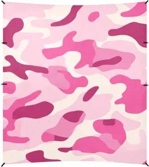 Pink Foldable Beach Canopy UPF50  Protection Easy Setup Outdoor Sun Shade with Sturdy Poles, Sandbags and Shovel for Camping Trips, Fishing, Backyard Fun or Picnics