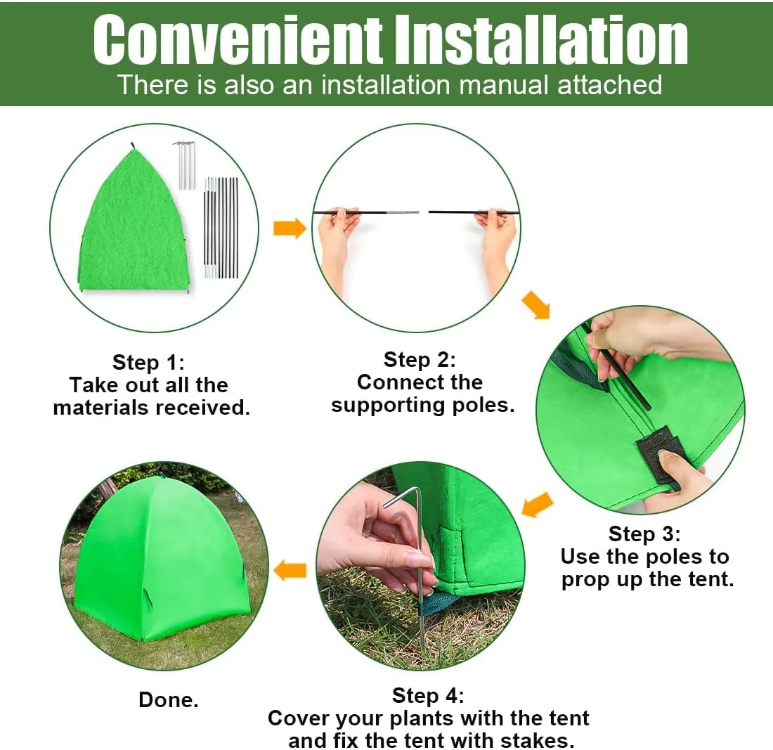 Plant Covers Freeze Protection for Winter, Outdoor Garden Frost Cover for Plants,Reusable Shrub Blankets Bags, Potted Fruit Vegetable Sall Tree Pest Protector(Felt,2-Pack)