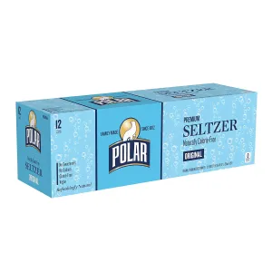 Polar Beverages Seltzer Water Original, 12 fl oz cans, 12 pack
