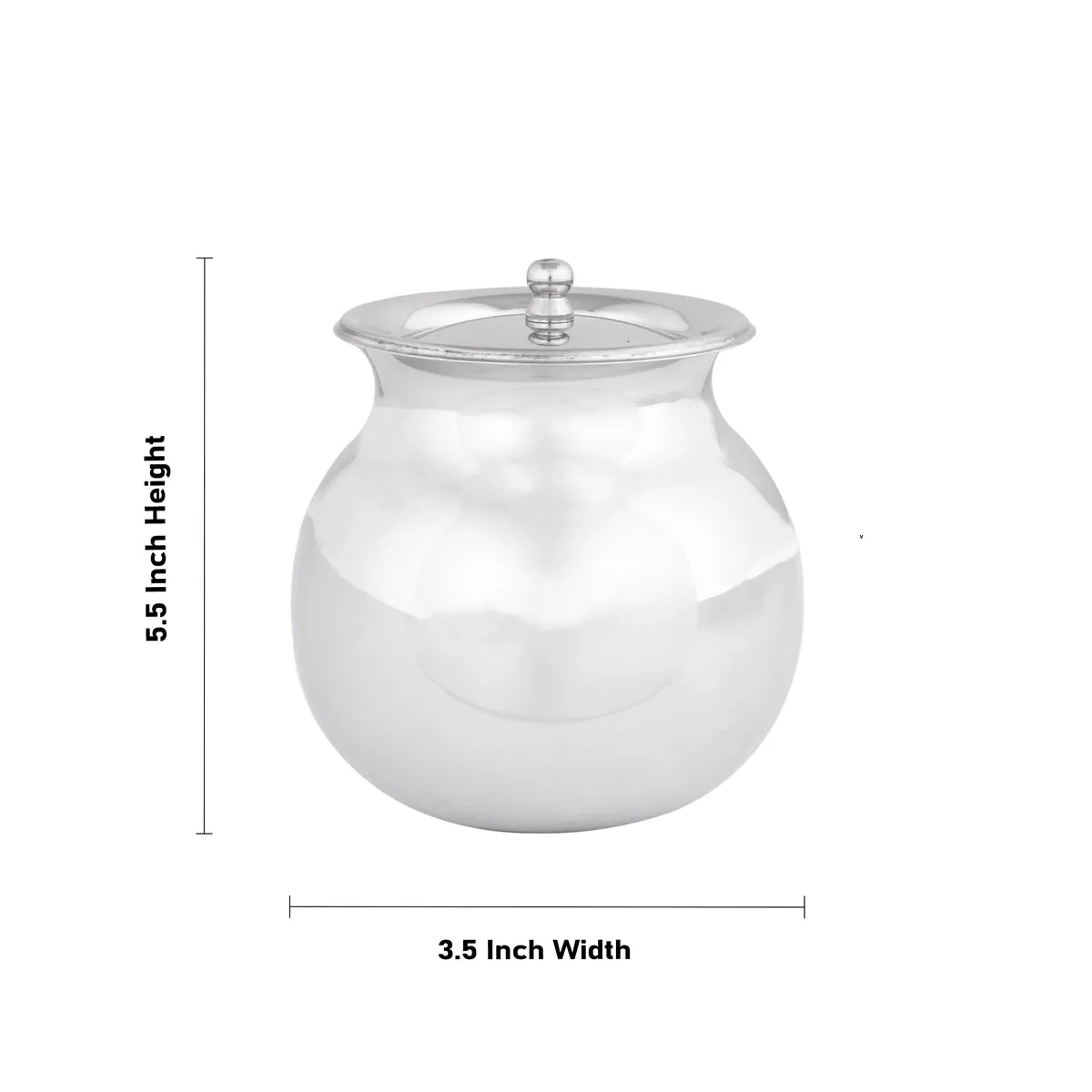 Pongal Pot With Lid - 5.5 x 3.5 inches | Stainless Steel Pongal Kalash/ Cooking Pot/ Pongal Handi for Home