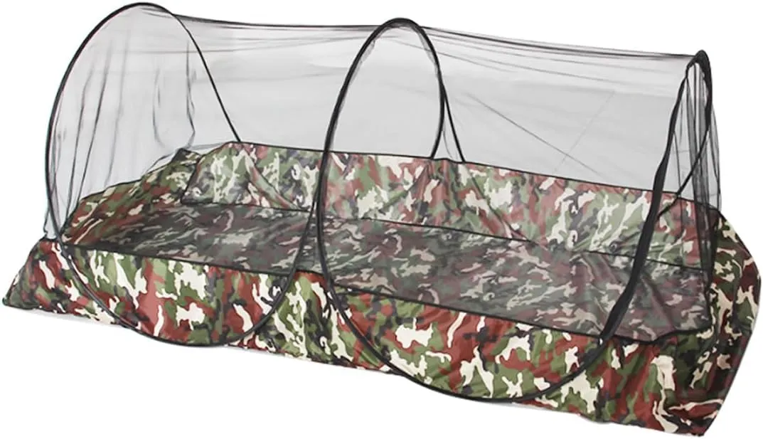 Pop Up Mosquito Tent 2-Person Large Portable Foldable Pop-up Screen Tent Mosquito Camping Net Tent for Double Persons Camping Hiking Outdoor Installation-Free (Camouflage)