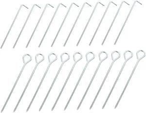 POPETPOP 20pcs Iron Tent Pegs for Outdoor Camping Thicken Ground Stakes for Beach Gazebo and Tarp Use Design Sturdy Camping Accessories for Various Occasions
