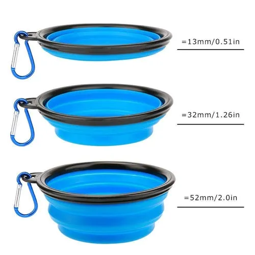Portable 2 in 1 Dog Water Bottle With Bowls - Durable Lightweight Leak Proof On the Go Puppy Travel Water Bottle with Food Container Pet Feeding Gift