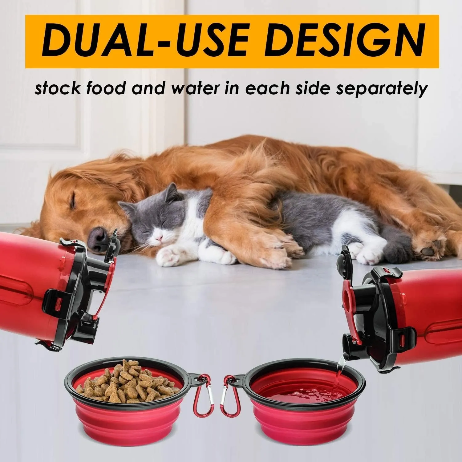 Portable 2 In 1 Travel Dog Water Bottle