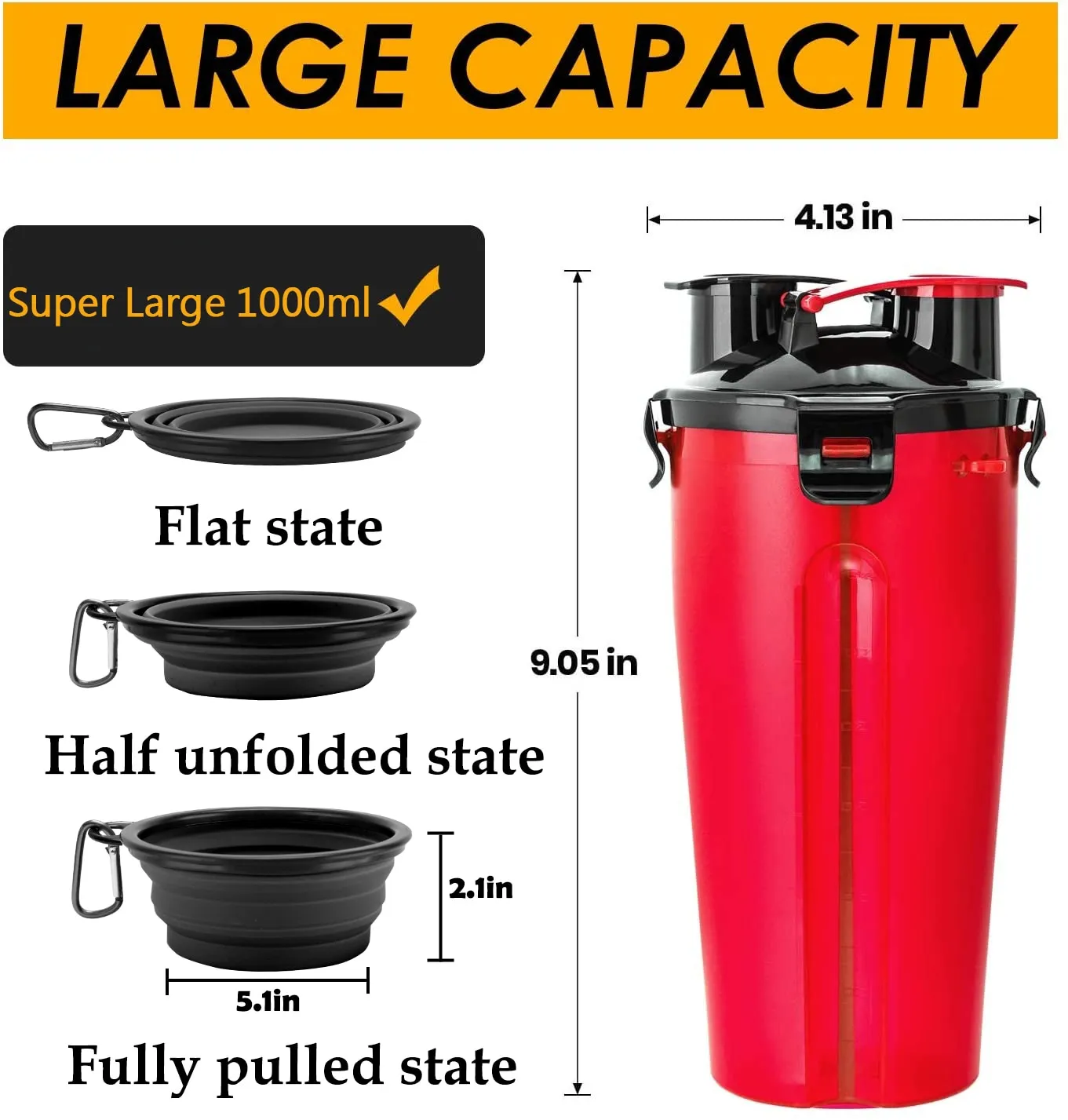 Portable 2 In 1 Travel Dog Water Bottle