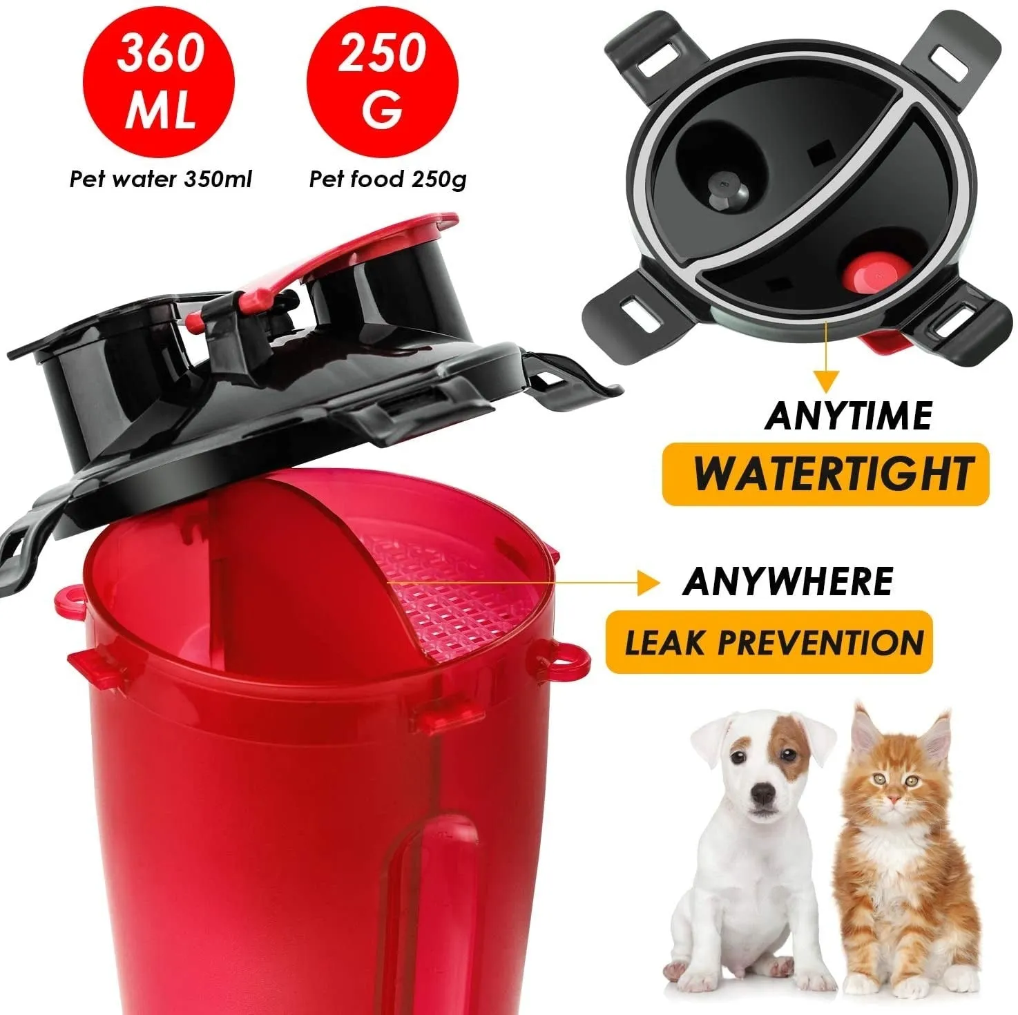 Portable 2 In 1 Travel Dog Water Bottle