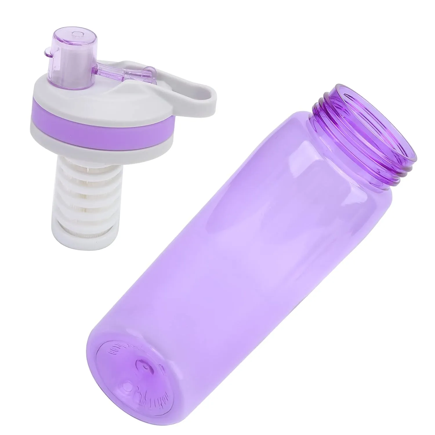 Portable Filtered Water Bottle Outdoor Water Purifier Emergency Camping Hiking (Purple)