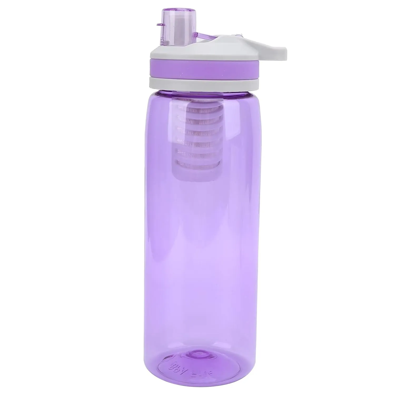 Portable Filtered Water Bottle Outdoor Water Purifier Emergency Camping Hiking (Purple)