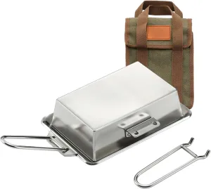 Portable Grills Pans Thickened Camping Frying Pans with Floding Handle Outdoor Cooking Pots for Outdoor Camping Hiking