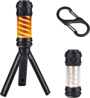 Portable Mini Camping Lantern with Glowing Sand, IPX6 Waterproof, USB-C Rechargeable, 140g Lightweight | Built-in Hook & Tripod Stand for Tent, Hiking, Emergency