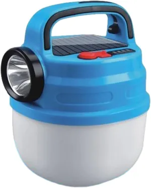 Portable Outdoor Camping Light, Solar Powered&USB Charging Camping Tent Lantern, with 6 Light Modes, Waterproof Flashlight for Outage Emergency (Blue)