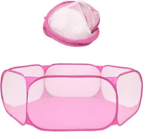 Portable Pet Cage Tent Exercise Animal Playpen Fence Pop-Up Yard Pink