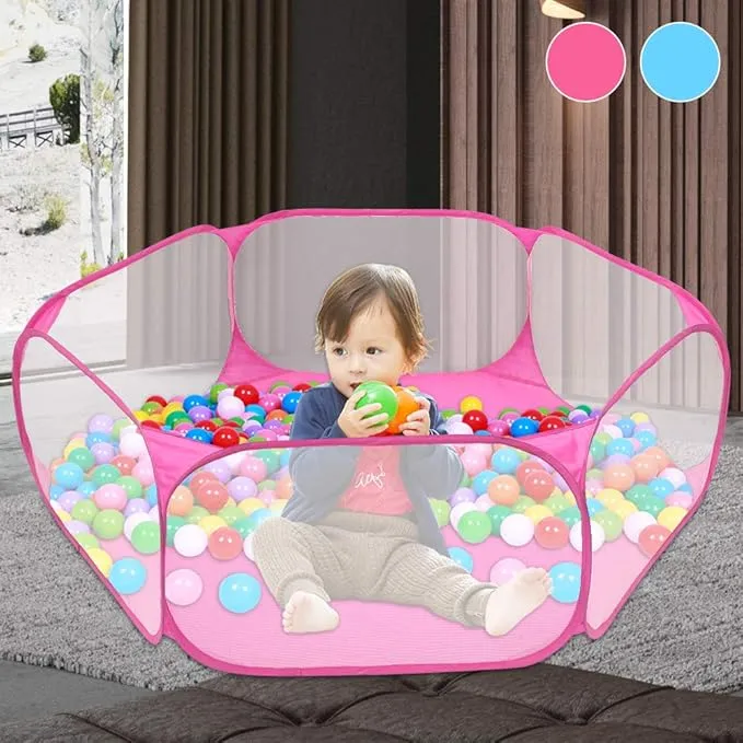 Portable Pet Cage Tent Exercise Animal Playpen Fence Pop-Up Yard Pink