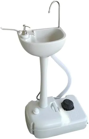 Portable Sink Camping Hand Washing Station Indoor/Outdoor Travel Hygiene Station with Basin, Running Faucet Towel Rack Collapsible Hand Wash for RV, Outdoor Events, Gatherings
