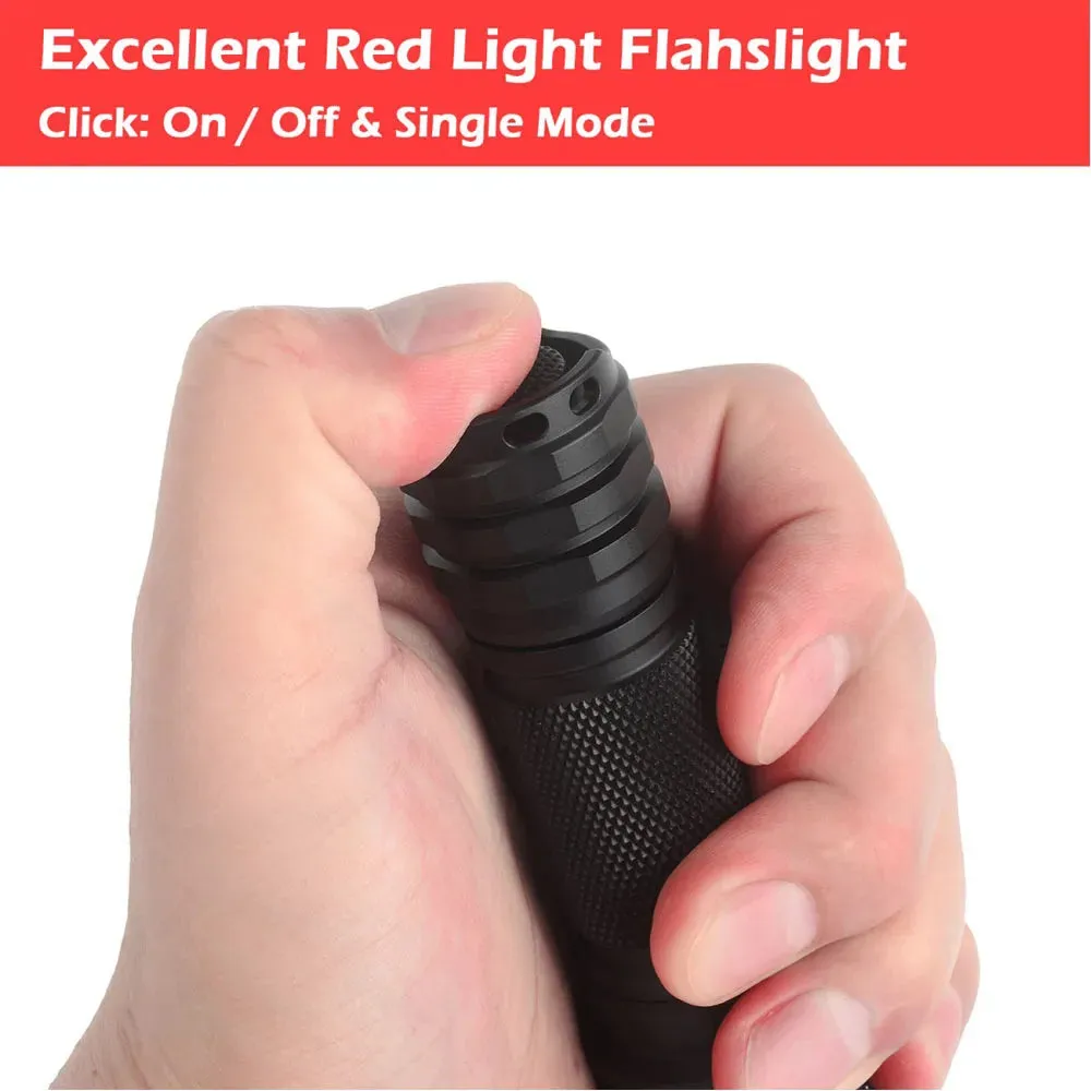 Powerful Red Light LED Flashlight 350m Focus Tactical Lantern Night Hunting Spotlight for Coyote Hogs Rabbit