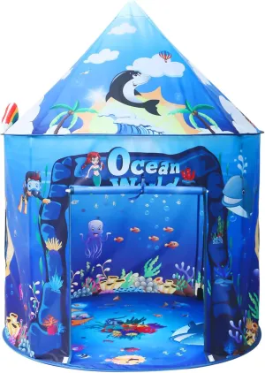 Premium Under The Sea Kids Tent, Ocean Mermaid Play Tent for Kids as Gifts, Pop Up Princess Castle for Boys & Girls as Chirldren Playhouse. Indoor Pretend Toys for Toddlers 3-5