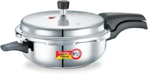Prestige Deluxe Alpha Induction Base Pressure Pan, Senior, Stainless Steel